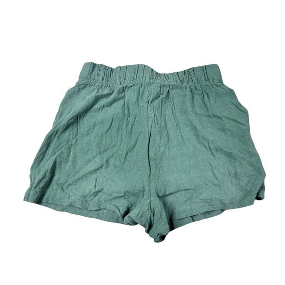 Z Supply Olive Green Linen Blend Shorts Sz XS Relaxed Pleated Stretch Waist - Picture 5 of 6